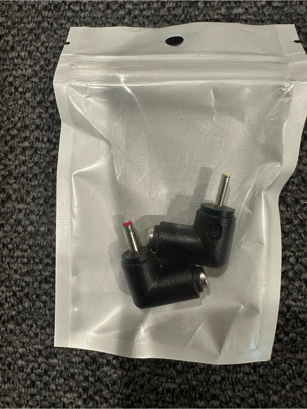 Universal Black Right-Angle DC Power Plug Adapter - Pair
